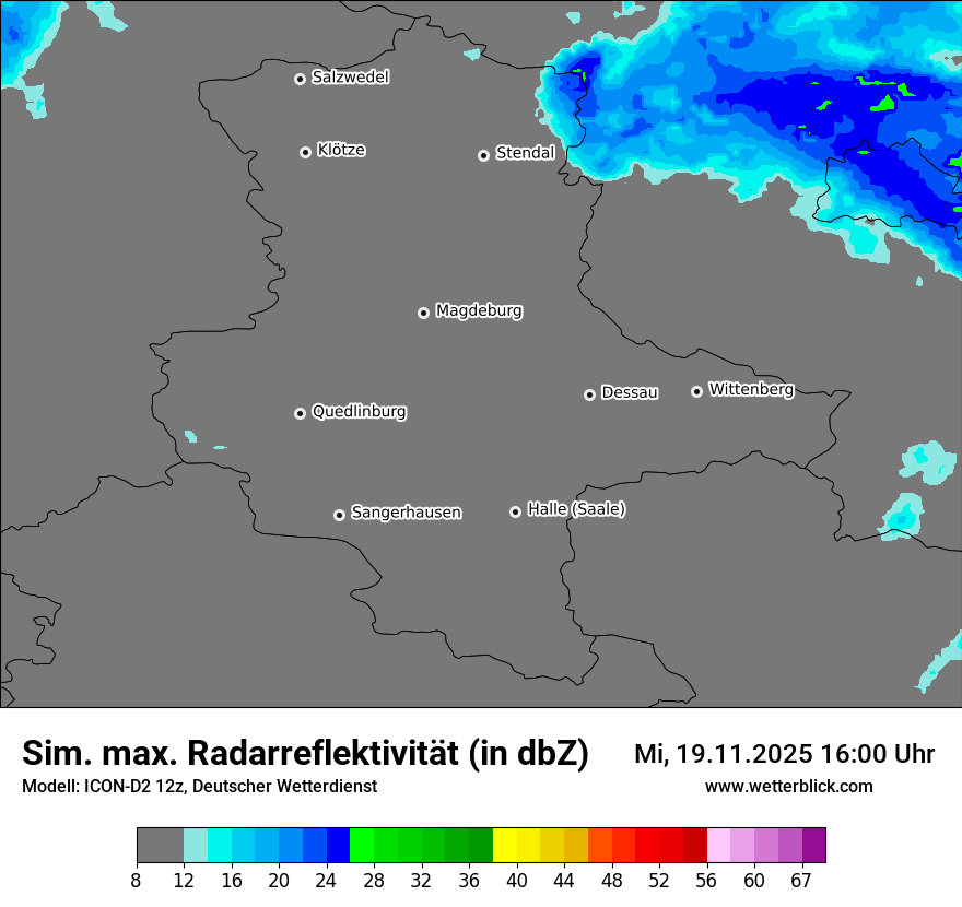 Modellkarten Simuliertes Radarbild
