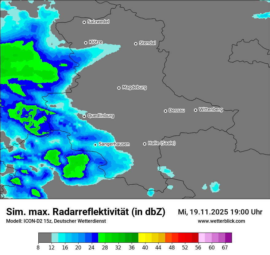 Modellkarten Simuliertes Radarbild