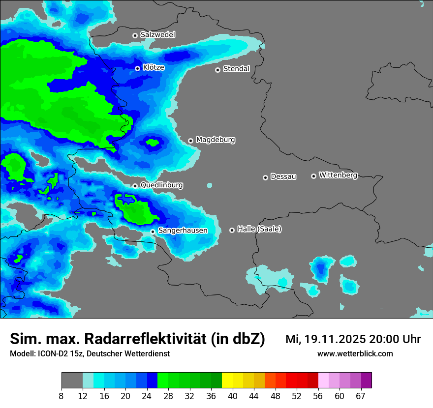 Modellkarten Simuliertes Radarbild