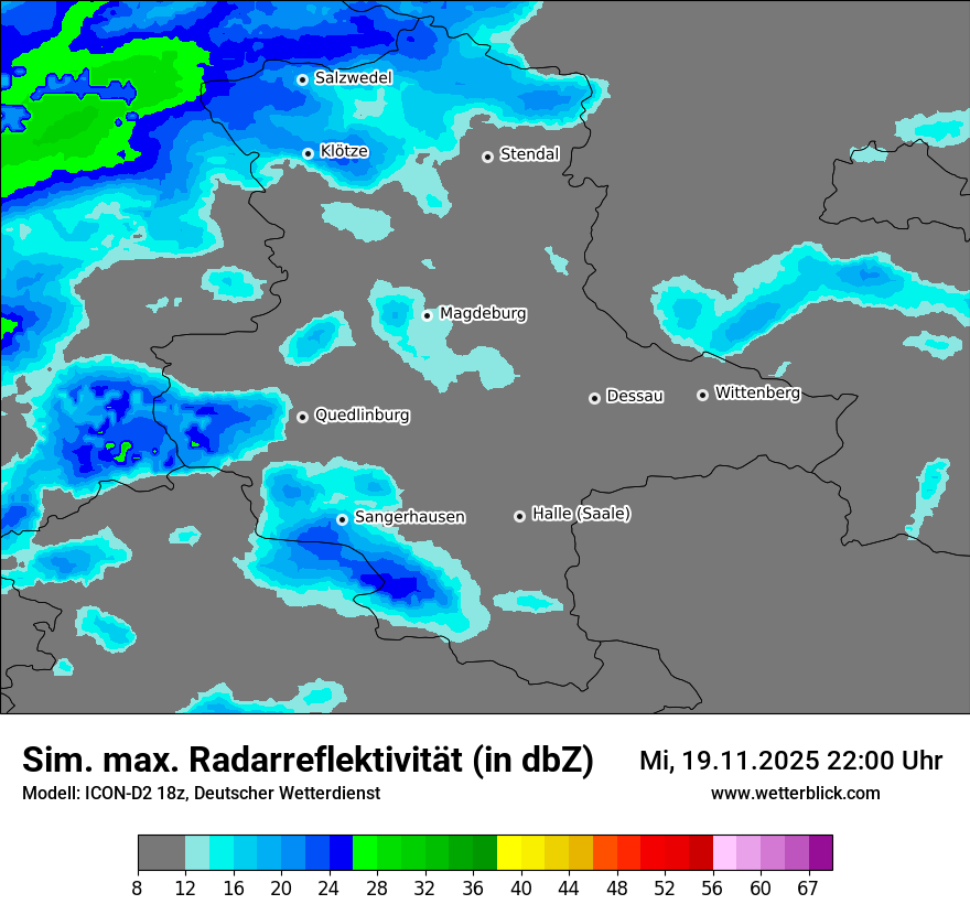 Modellkarten Simuliertes Radarbild
