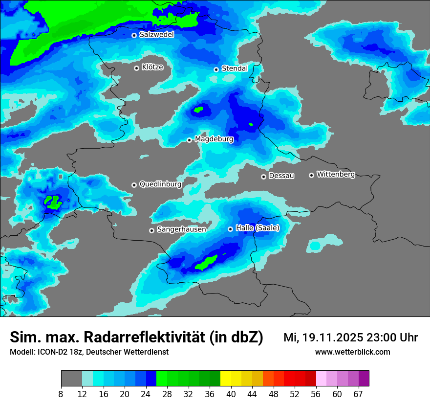 Modellkarten Simuliertes Radarbild