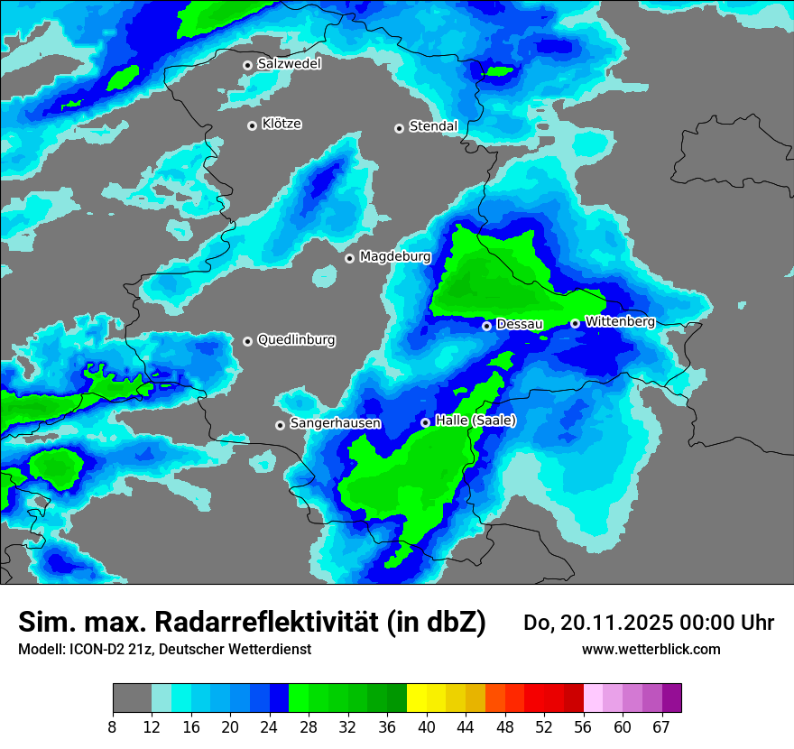Modellkarten Simuliertes Radarbild