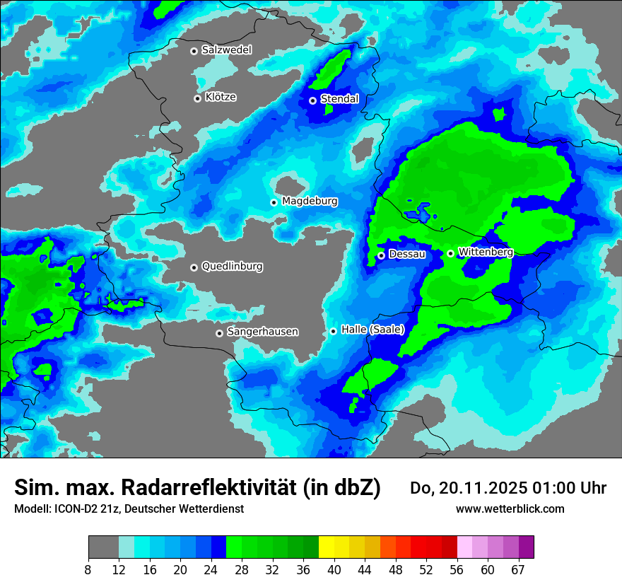 Modellkarten Simuliertes Radarbild