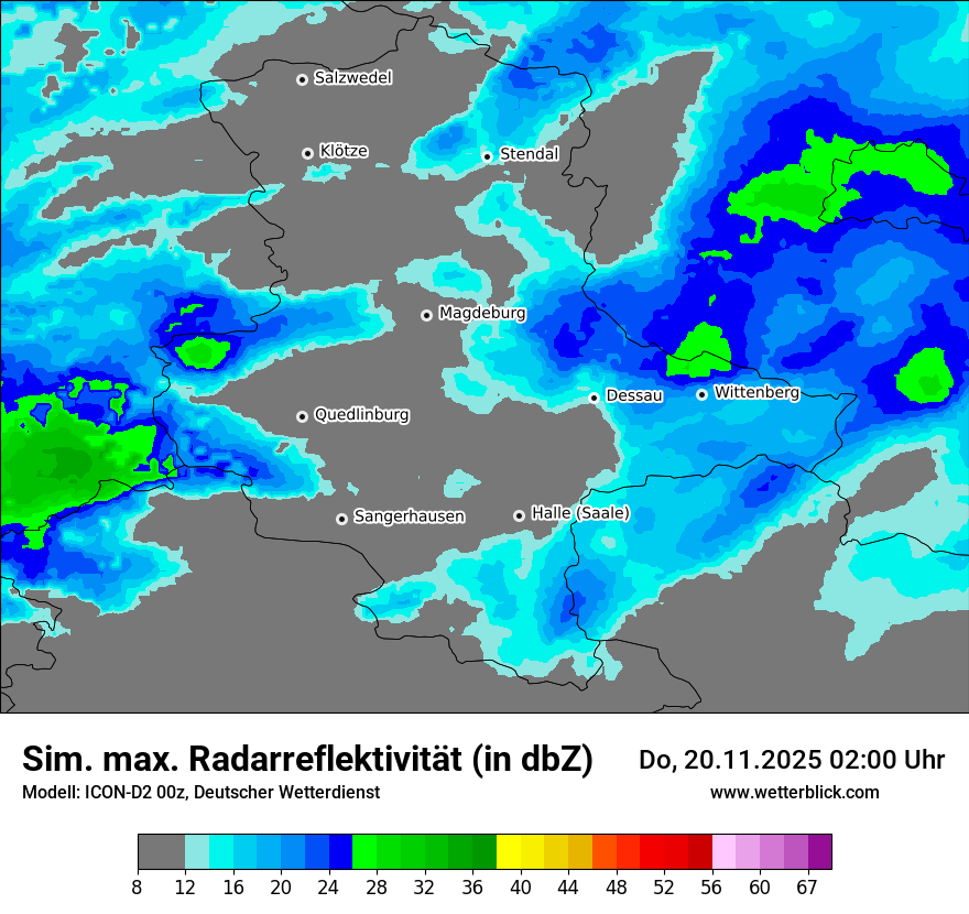 Modellkarten Simuliertes Radarbild