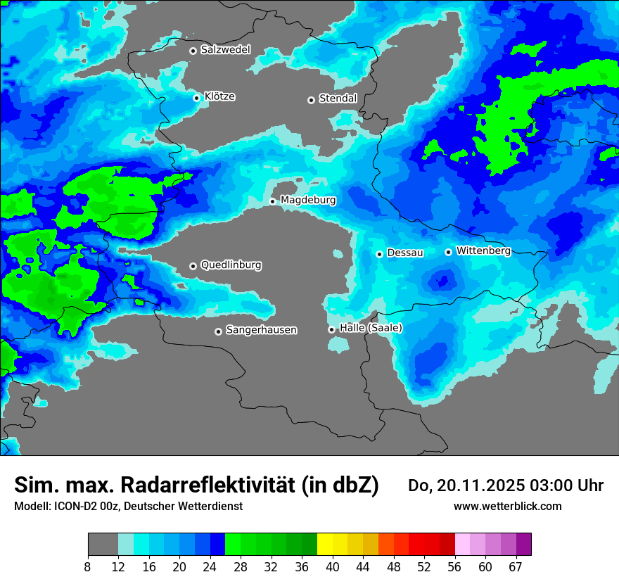 Modellkarten Simuliertes Radarbild