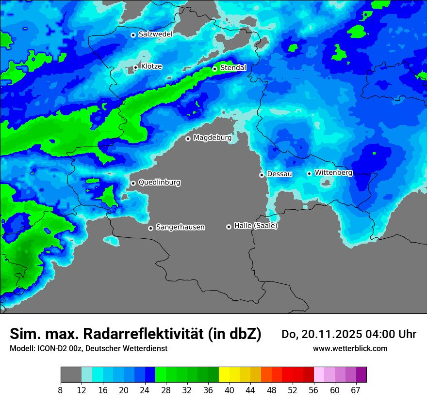 Modellkarten Simuliertes Radarbild