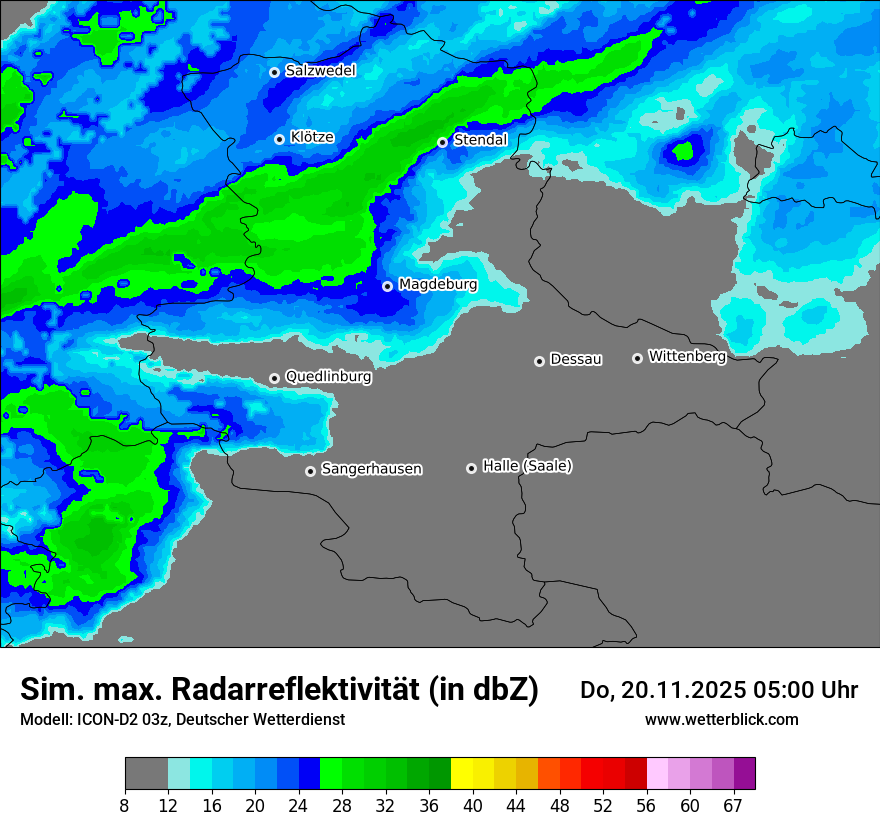 Modellkarten Simuliertes Radarbild