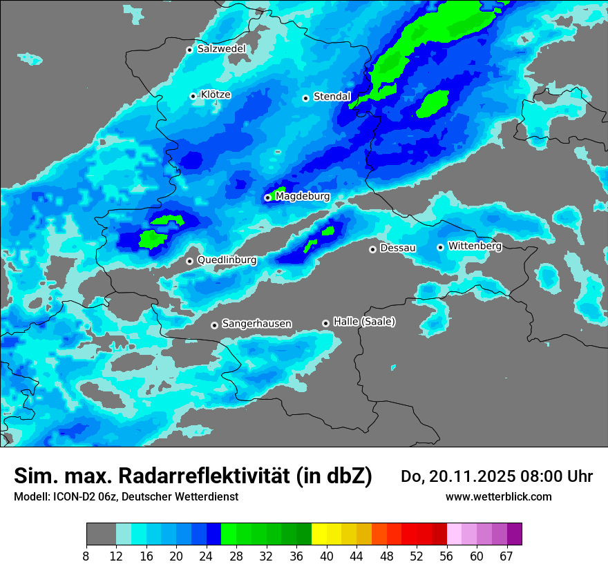 Modellkarten Simuliertes Radarbild