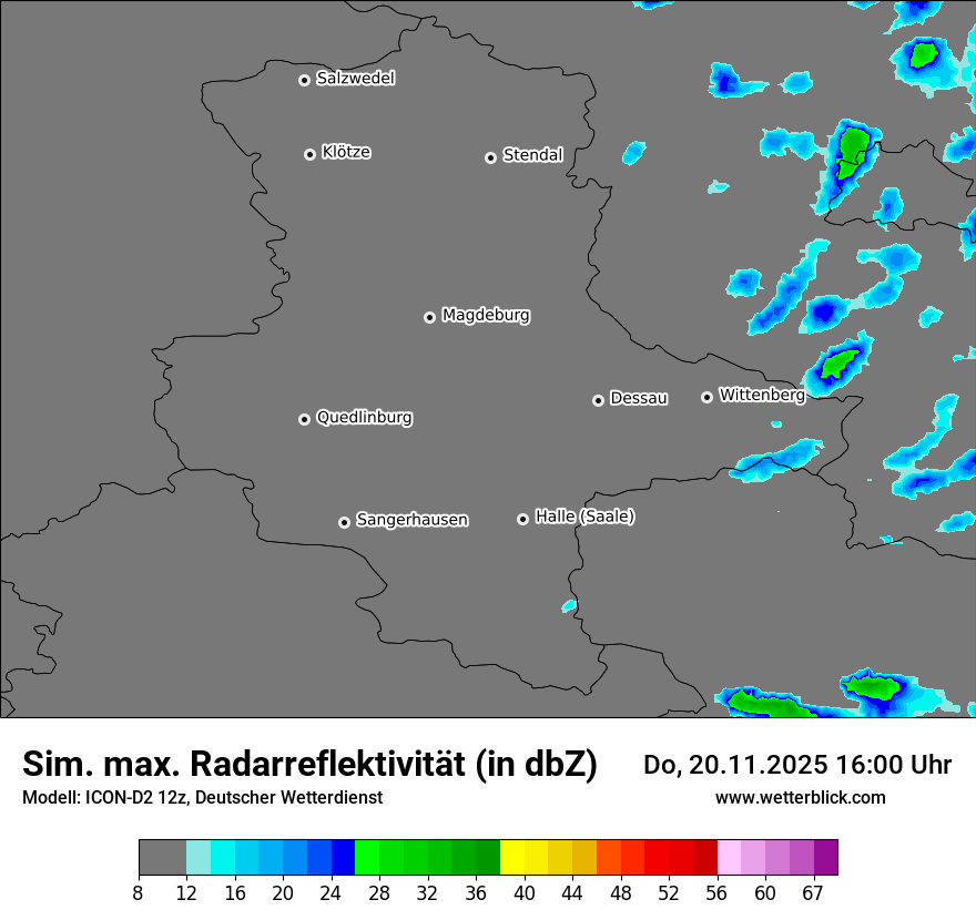 Modellkarten Simuliertes Radarbild