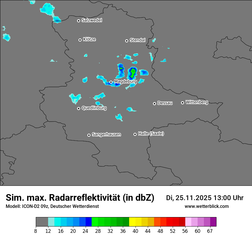 Modellkarten Simuliertes Radarbild