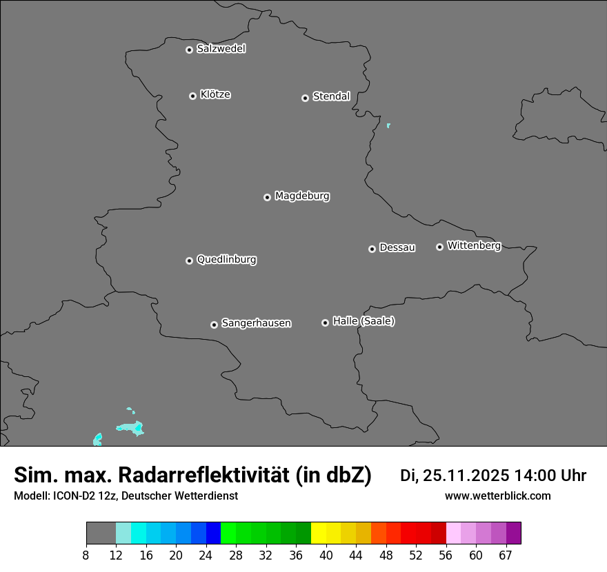 Modellkarten Simuliertes Radarbild