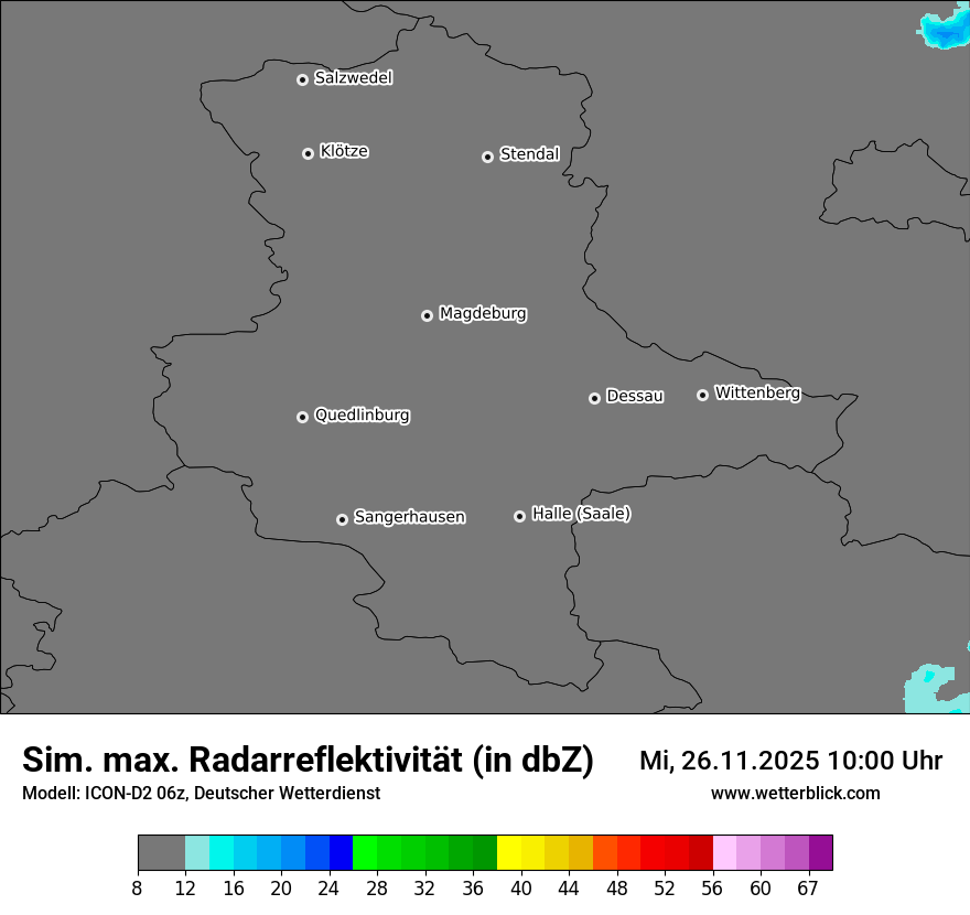 Modellkarten Simuliertes Radarbild