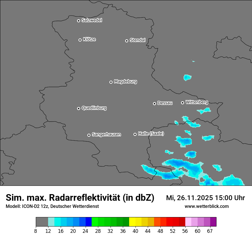 Modellkarten Simuliertes Radarbild