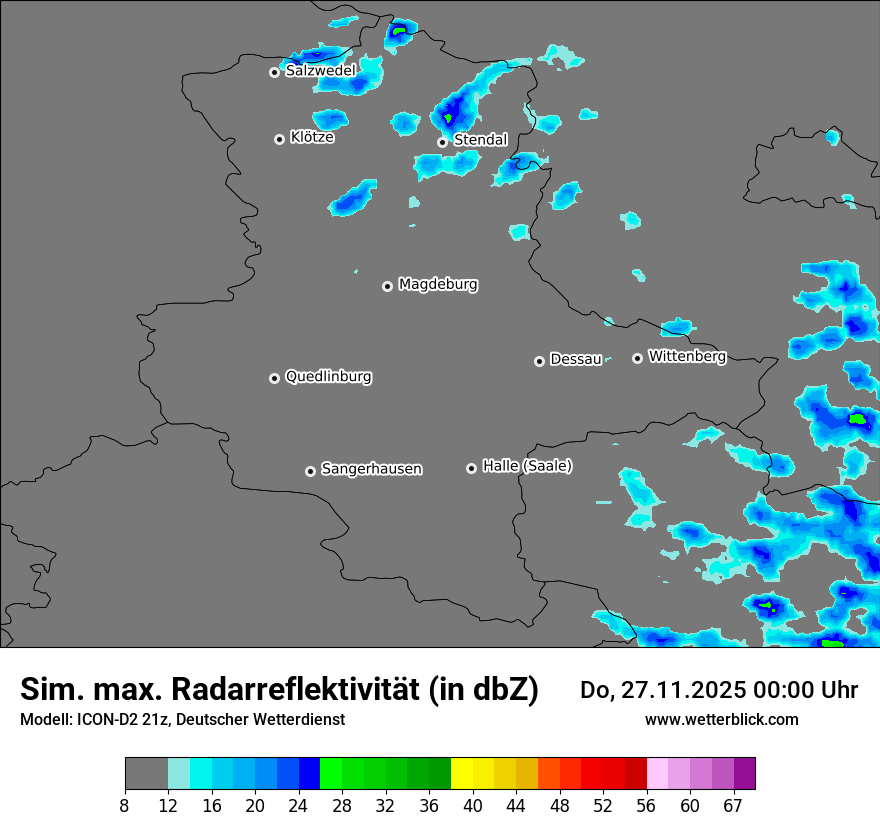 Modellkarten Simuliertes Radarbild