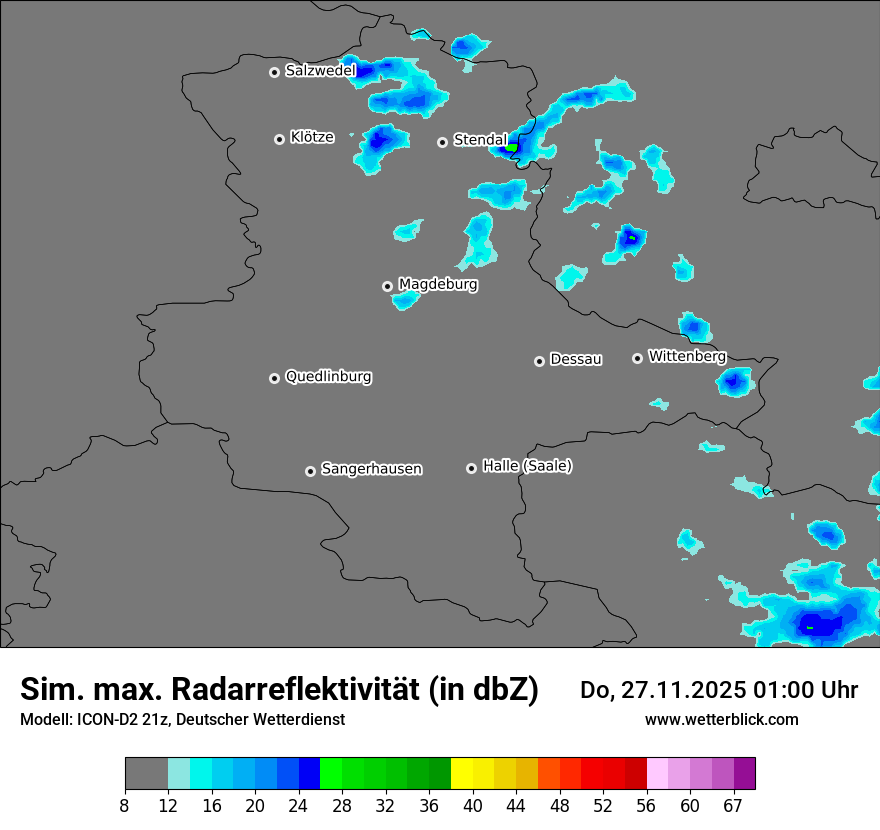 Modellkarten Simuliertes Radarbild