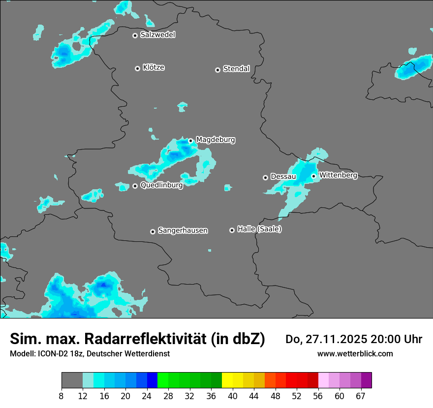 Modellkarten Simuliertes Radarbild