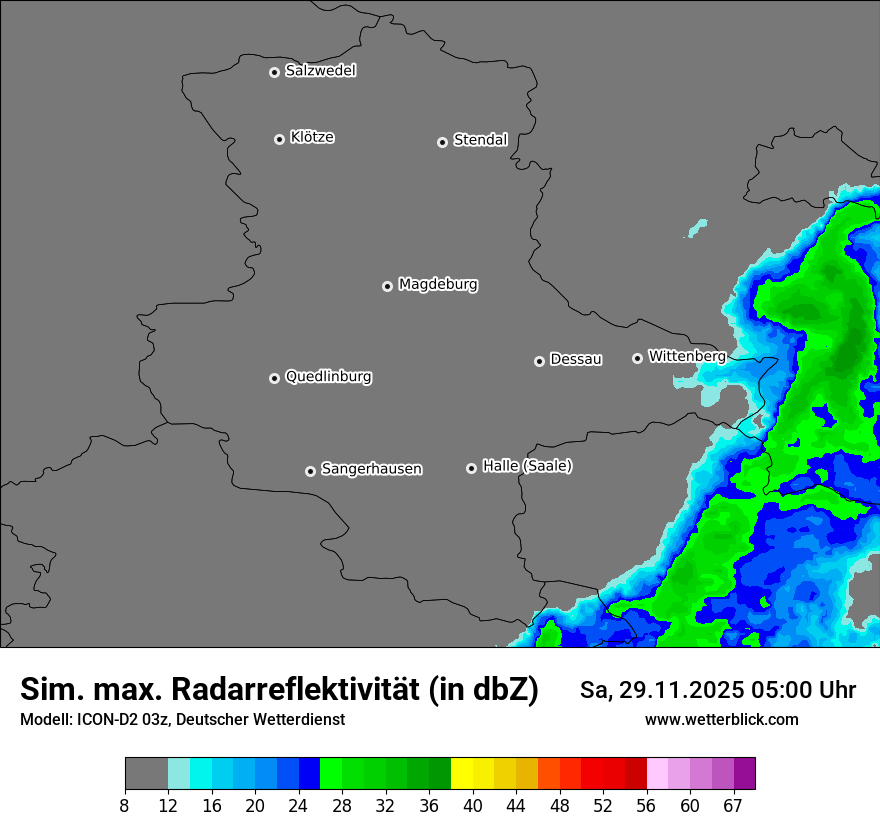 Modellkarten Simuliertes Radarbild