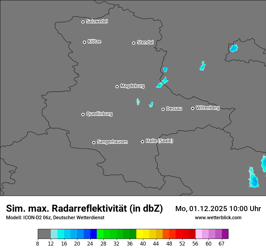 Modellkarten Simuliertes Radarbild