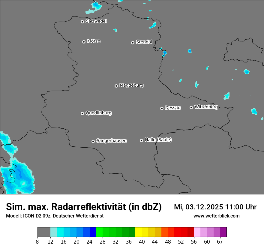Modellkarten Simuliertes Radarbild