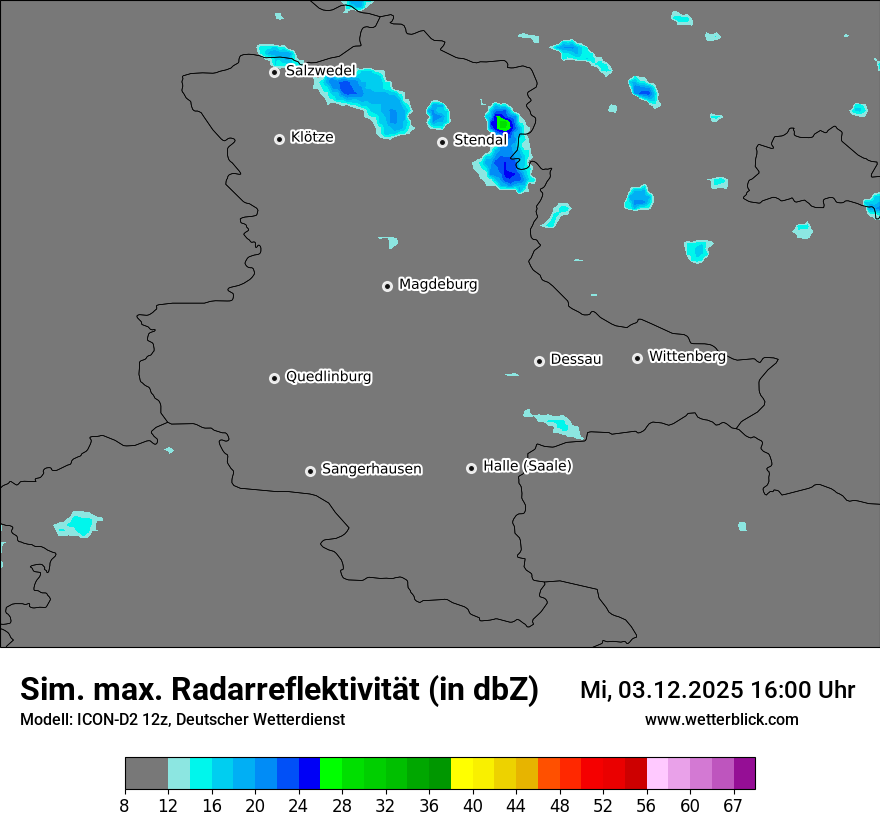 Modellkarten Simuliertes Radarbild