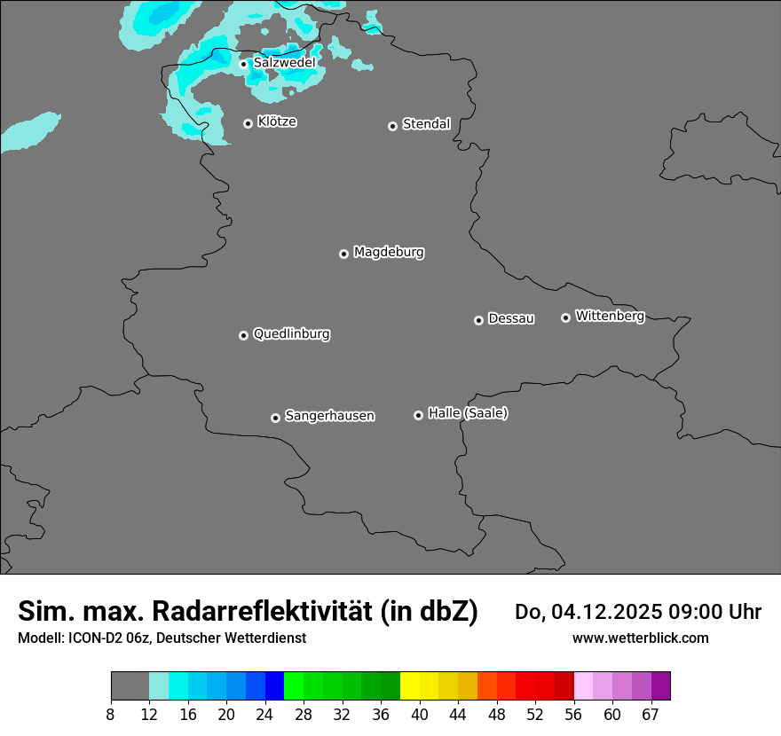 Modellkarten Simuliertes Radarbild