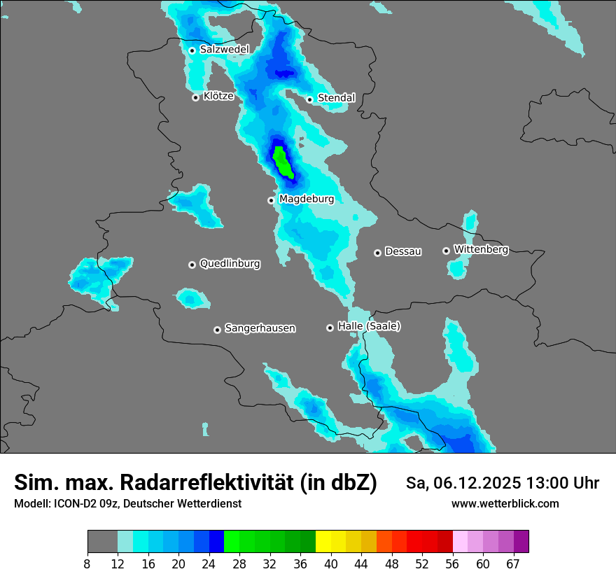 Modellkarten Simuliertes Radarbild