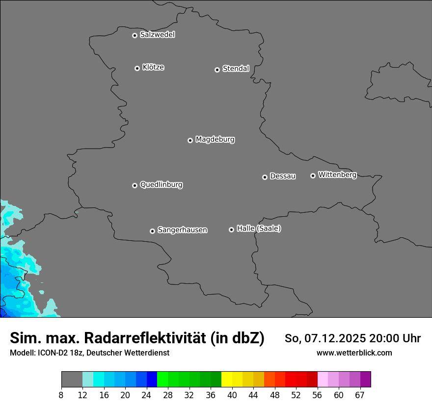 Modellkarten Simuliertes Radarbild