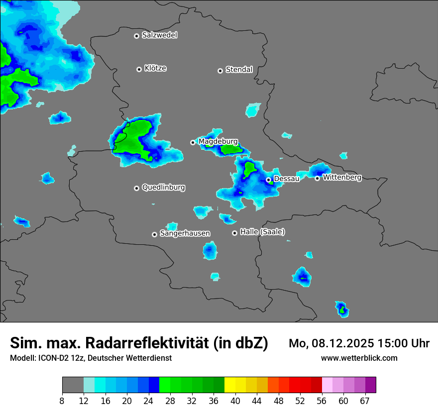 Modellkarten Simuliertes Radarbild