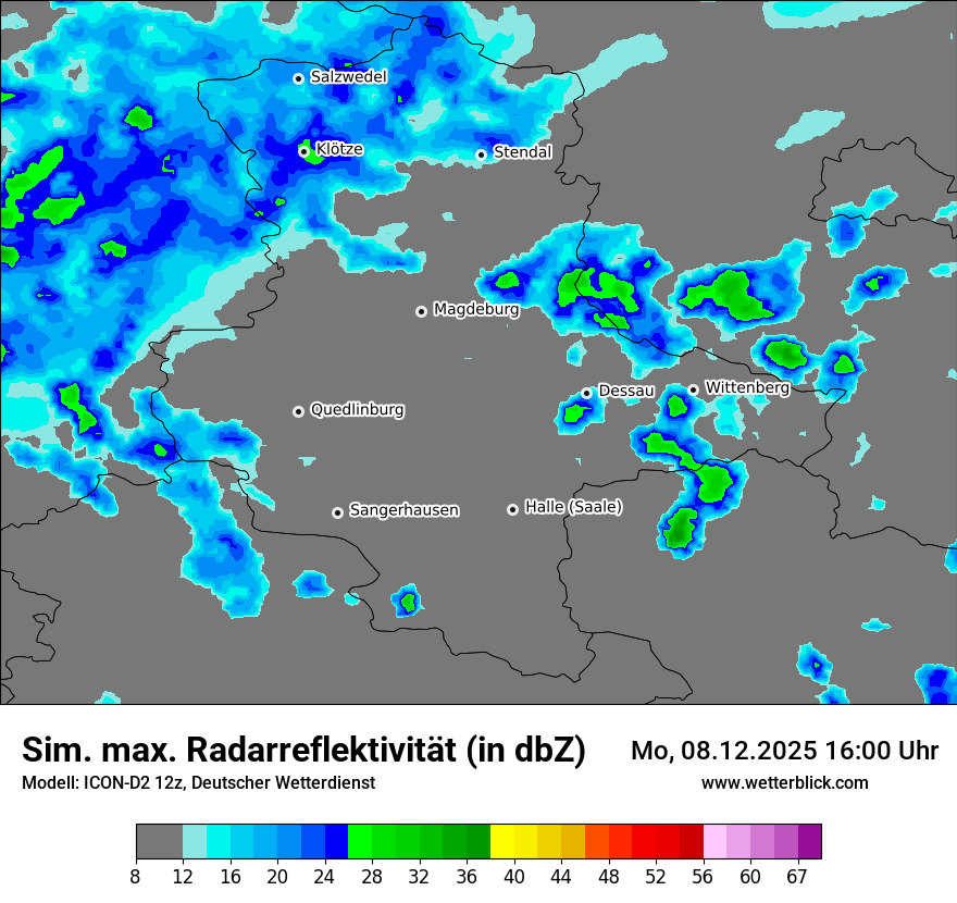 Modellkarten Simuliertes Radarbild