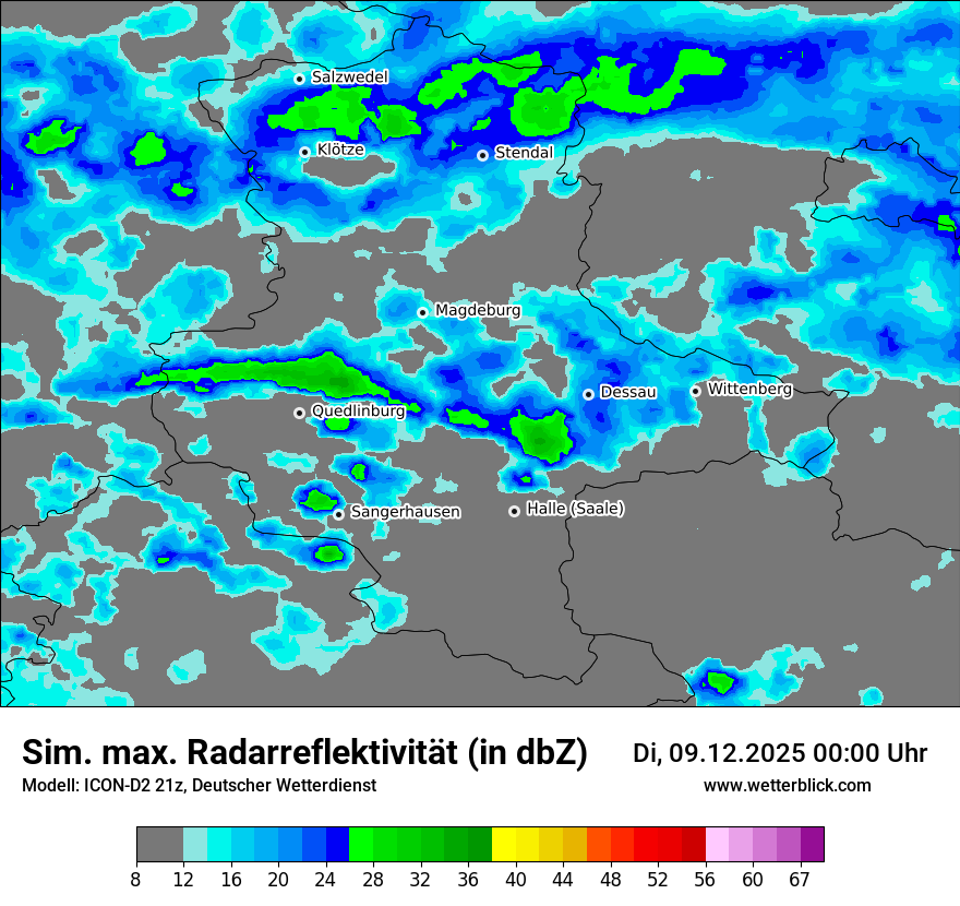 Modellkarten Simuliertes Radarbild