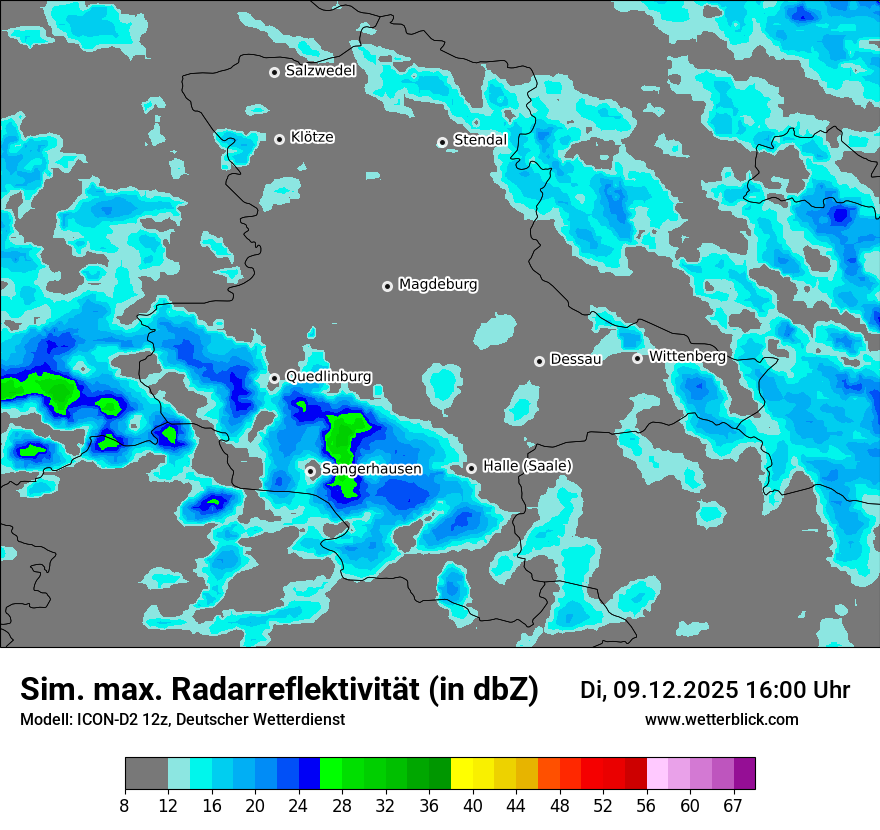 Modellkarten Simuliertes Radarbild