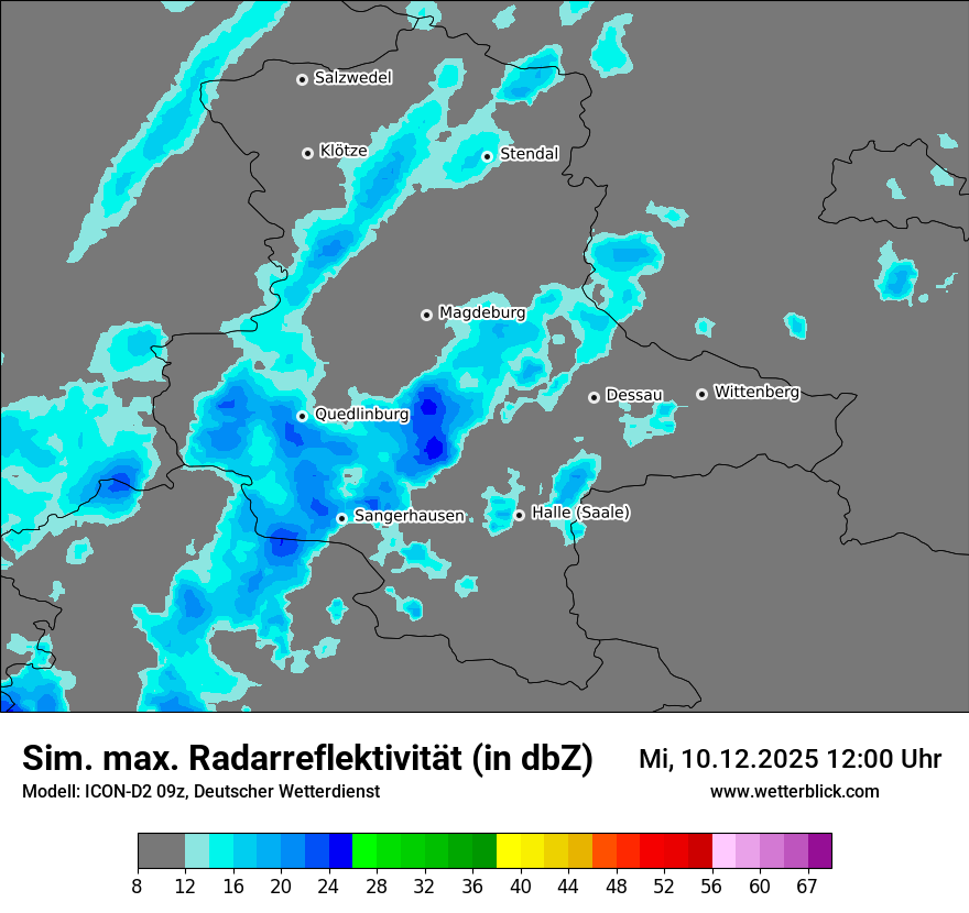 Modellkarten Simuliertes Radarbild