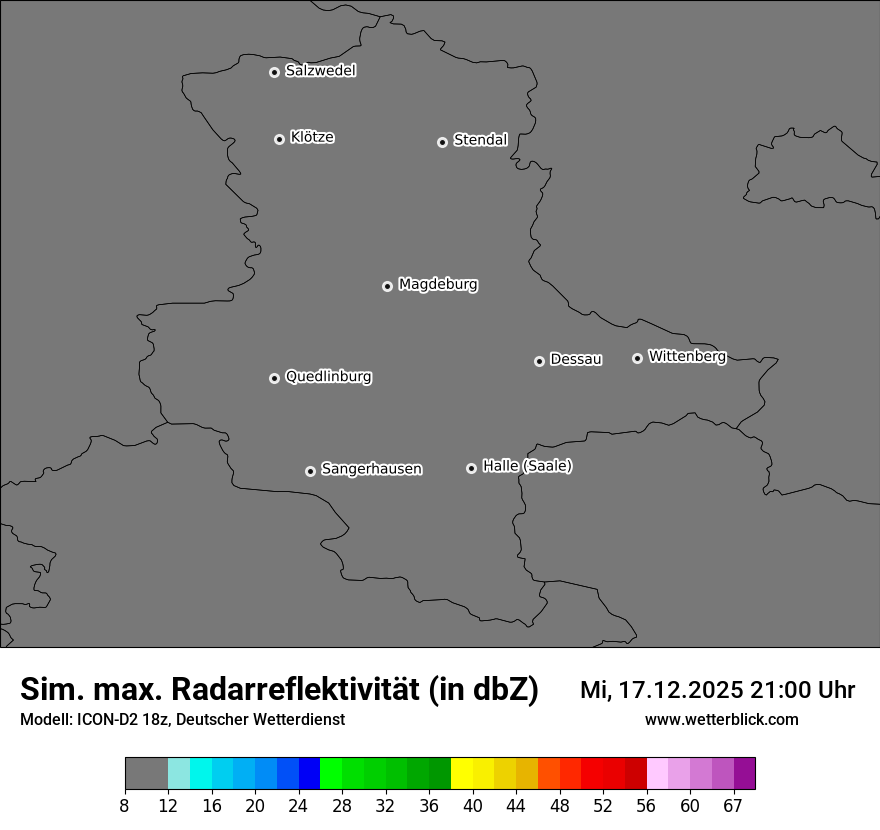 Modellkarten Simuliertes Radarbild