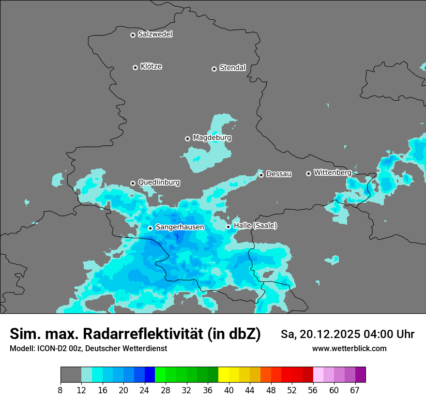 Modellkarten Simuliertes Radarbild