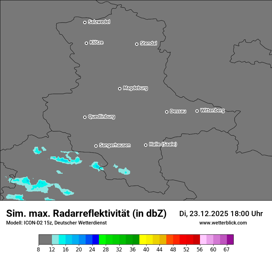 Modellkarten Simuliertes Radarbild