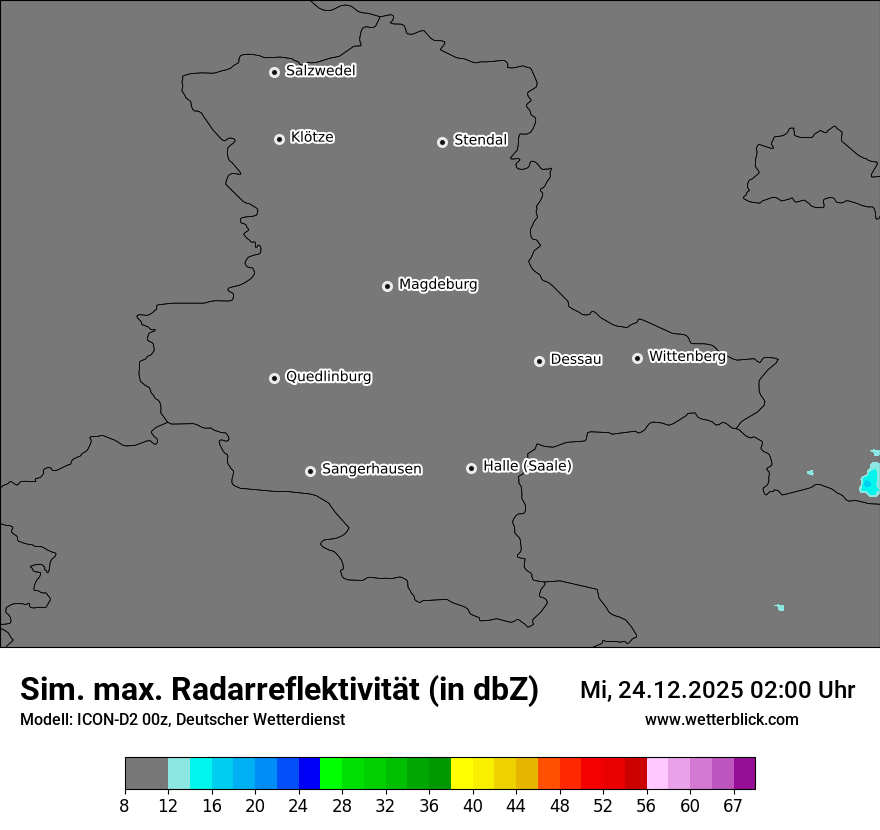 Modellkarten Simuliertes Radarbild