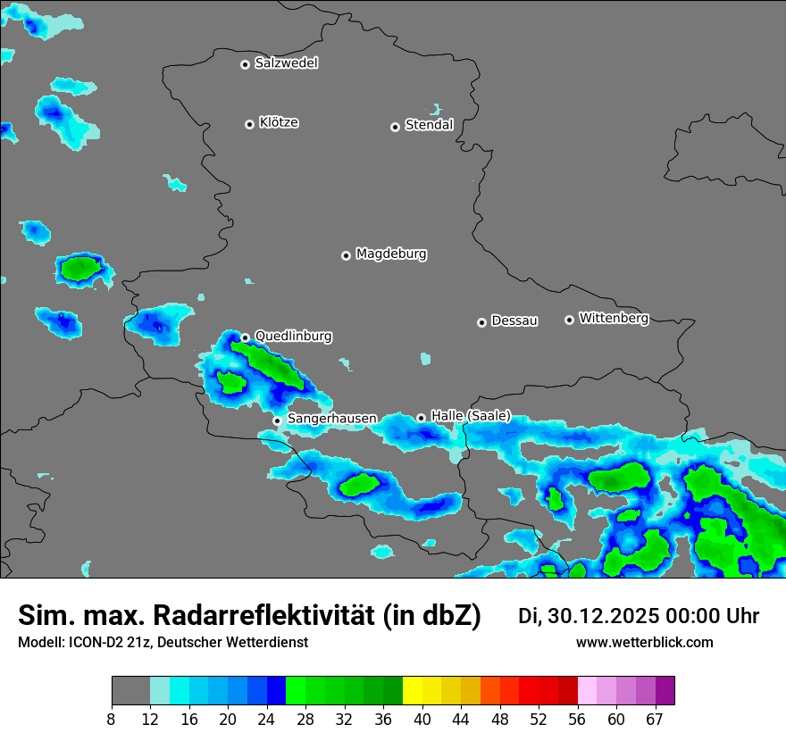 Modellkarten Simuliertes Radarbild
