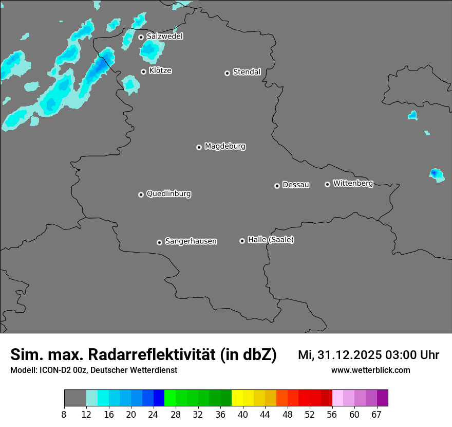 Modellkarten Simuliertes Radarbild