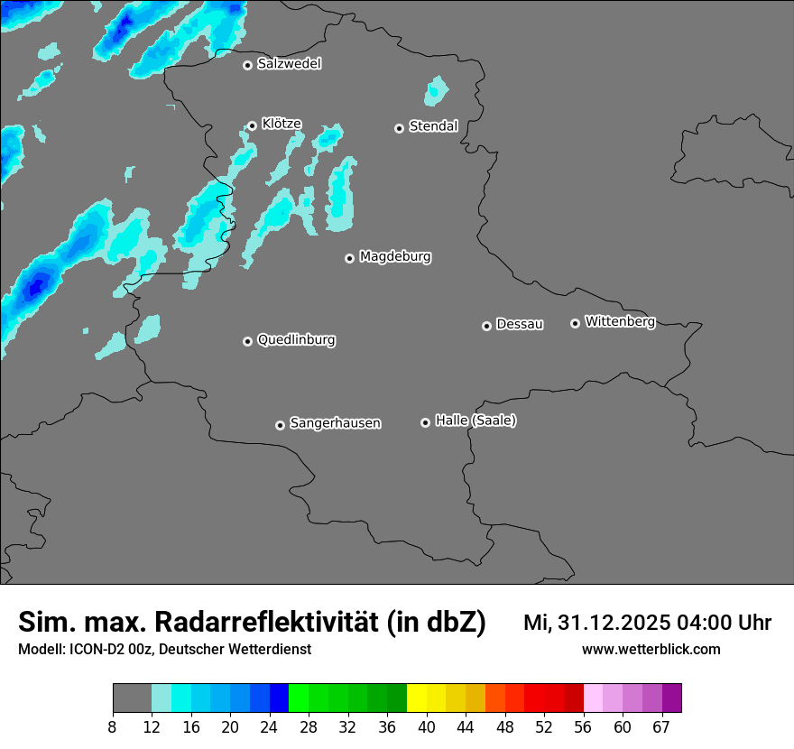 Modellkarten Simuliertes Radarbild
