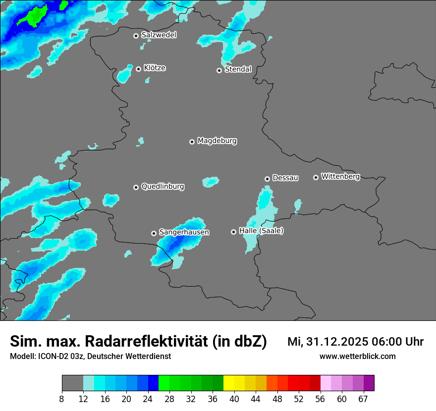 Modellkarten Simuliertes Radarbild