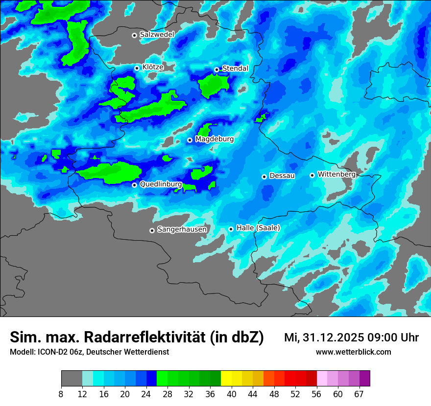 Modellkarten Simuliertes Radarbild