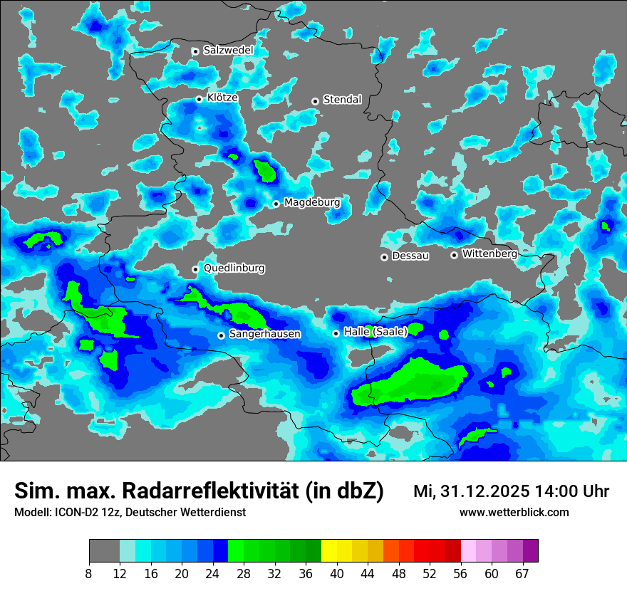 Modellkarten Simuliertes Radarbild