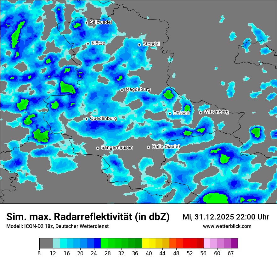Modellkarten Simuliertes Radarbild