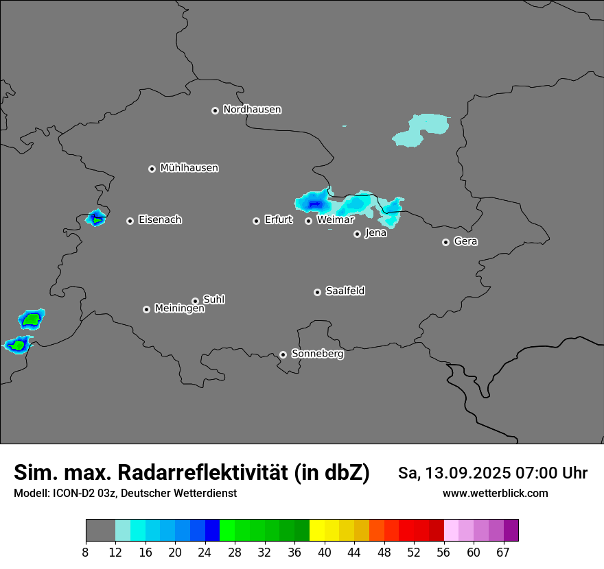 Modellkarten Simuliertes Radarbild