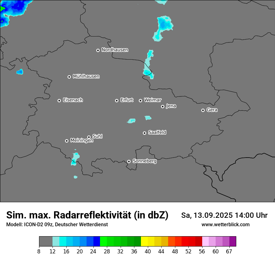 Modellkarten Simuliertes Radarbild