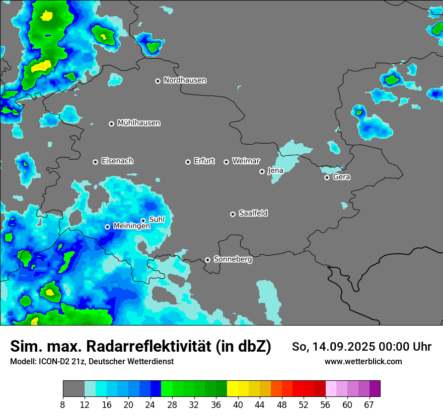 Modellkarten Simuliertes Radarbild