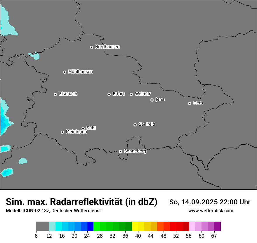 Modellkarten Simuliertes Radarbild