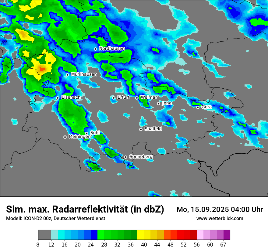 Modellkarten Simuliertes Radarbild