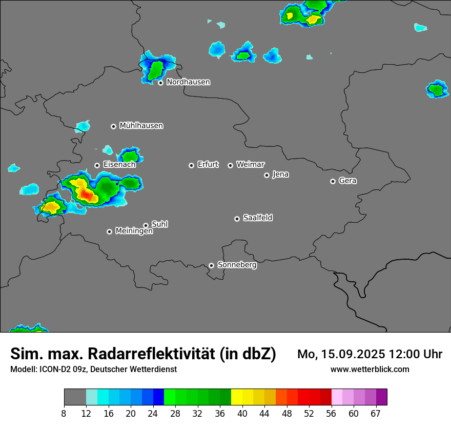 Modellkarten Simuliertes Radarbild