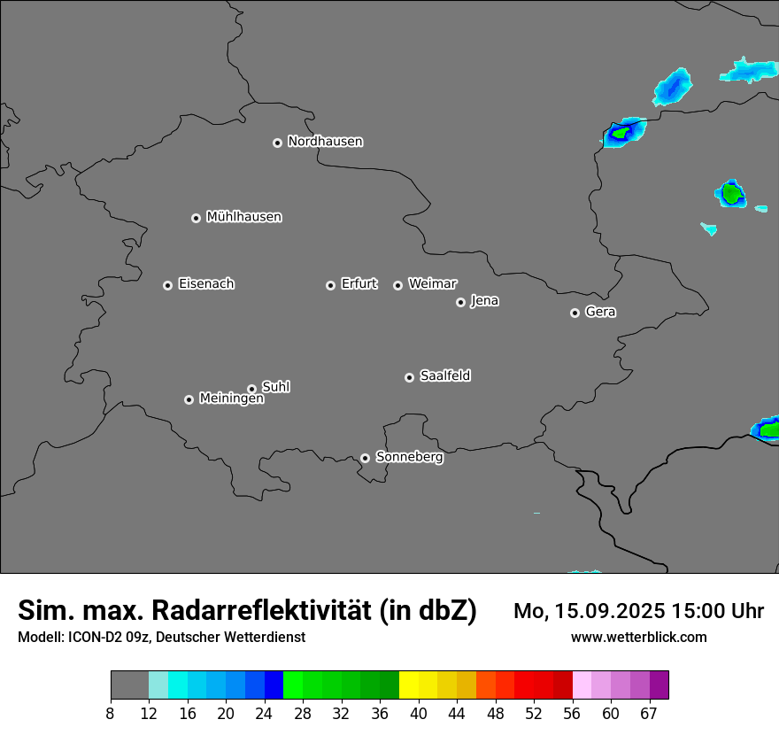 Modellkarten Simuliertes Radarbild